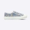 Dior Women Walk'N'Dior Sneaker Duck Blue Dior Brocart Embroidered Cotton with Gold-Tone Metallic Thread