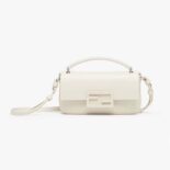 Fendi Women Baguette Phone Pouch White Patent Leather Pouch
