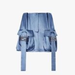 Fendi Women Blue Satin Skirt with Medium-Low Waistline
