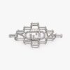 Fendi Women O’Lock Brooch Silver Coloured