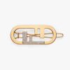 Fendi Women O’Lock Hair Clip Gold-Coloured
