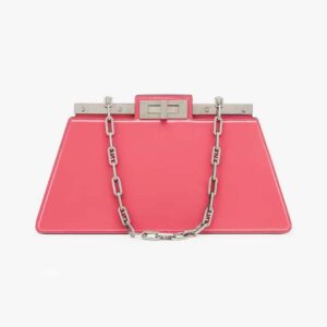 Fendi Women Peekaboo Cut Medium Pink Leather Bag