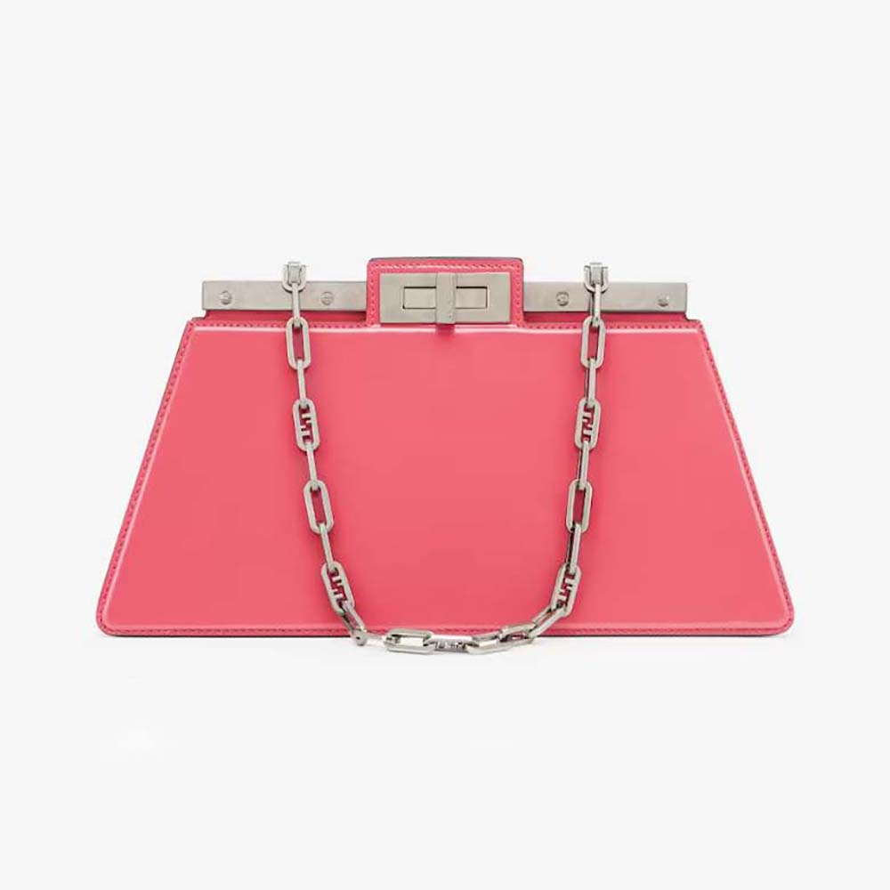 Fendi Women Peekaboo Cut Medium Pink Leather Bag