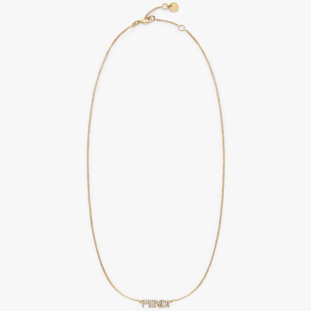 Fendi Women Signature Necklace Gold-Colored