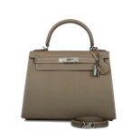 Hermes Women Kelly Bag 28 Epsom Leather-Gray