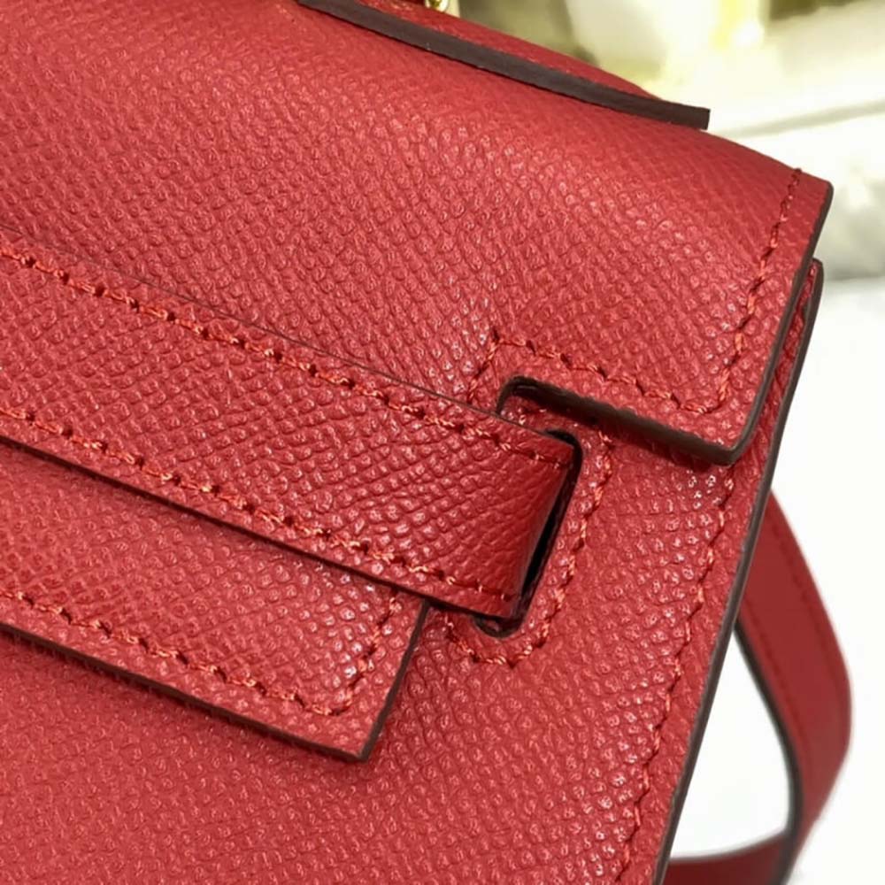Hermes Women Kelly Bag 28 Epsom Leather-Red 9 Hermes Women Kelly Bag 28 Epsom Leather-Red - Image 9