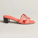 Hermes Women Oasis Sandal in Suede Goatskin-Pink