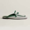 Hermes Women in H Canvas and Calfskin-Green