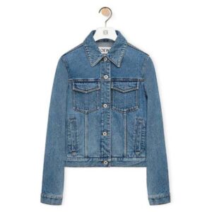 Loewe Women Anagram Jacket in Denim