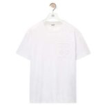 Loewe Women Debossed Anagram T-shirt in Cotton-White