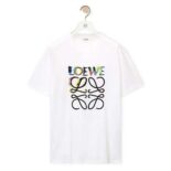 Loewe Women Glitch Anagram T-shirt in Cotton-White