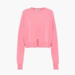 Miu Miu Women Cashmere Crew-Neck Sweater-Pink