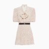 Miu Miu Women Crepe De Chine Mini-Dress with Heart Print