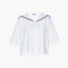 Miu Miu Women Embroidered Cotton T-shirt with Embroidered Logo