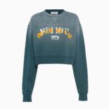 Miu Miu Women Garment-Dyed Cotton Fleece Sweatshirt