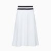 Miu Miu Women Piqué Skirt with Jacquard Logo