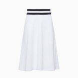 Miu Miu Women Piqué Skirt with Jacquard Logo