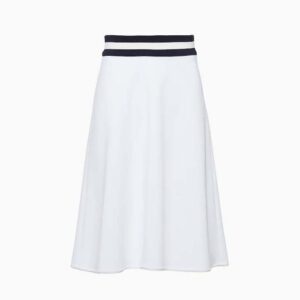 Miu Miu Women Piqué Skirt with Jacquard Logo