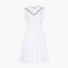 Miu Miu Women Sailor Poplin Dress with Embroidered Logo