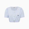 Miu Miu Women Striped Chambray Crop Top
