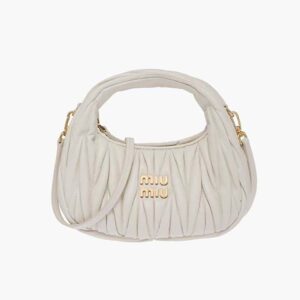 Miu Miu Women Wander Matelassé Nappa Leather Hobo Mini-Bag