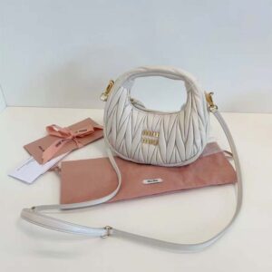 Miu Miu Women Wander Matelassé Nappa Leather Hobo Mini-Bag
