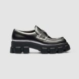 Prada Men Monolith Nuanced Brushed Leather Loafers