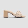 Prada Women Embroidered Fabric Sandals-Beige