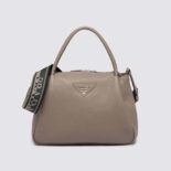 Prada Women Large Leather Handbag-Gray