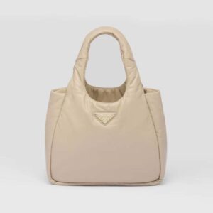 Prada Women Medium Padded Prada Soft Nappa Leather Bag-Beige