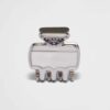 Prada Women Metal Hair Clip with Enameled-Metal Triangle Logo