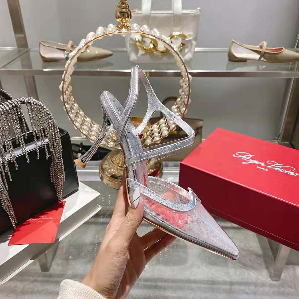 Roger Vivier Women I Love Vivier Slingback Pumps in PVC-Silver 7 Roger Vivier Women I Love Vivier Slingback Pumps in PVC-Silver - Image 7