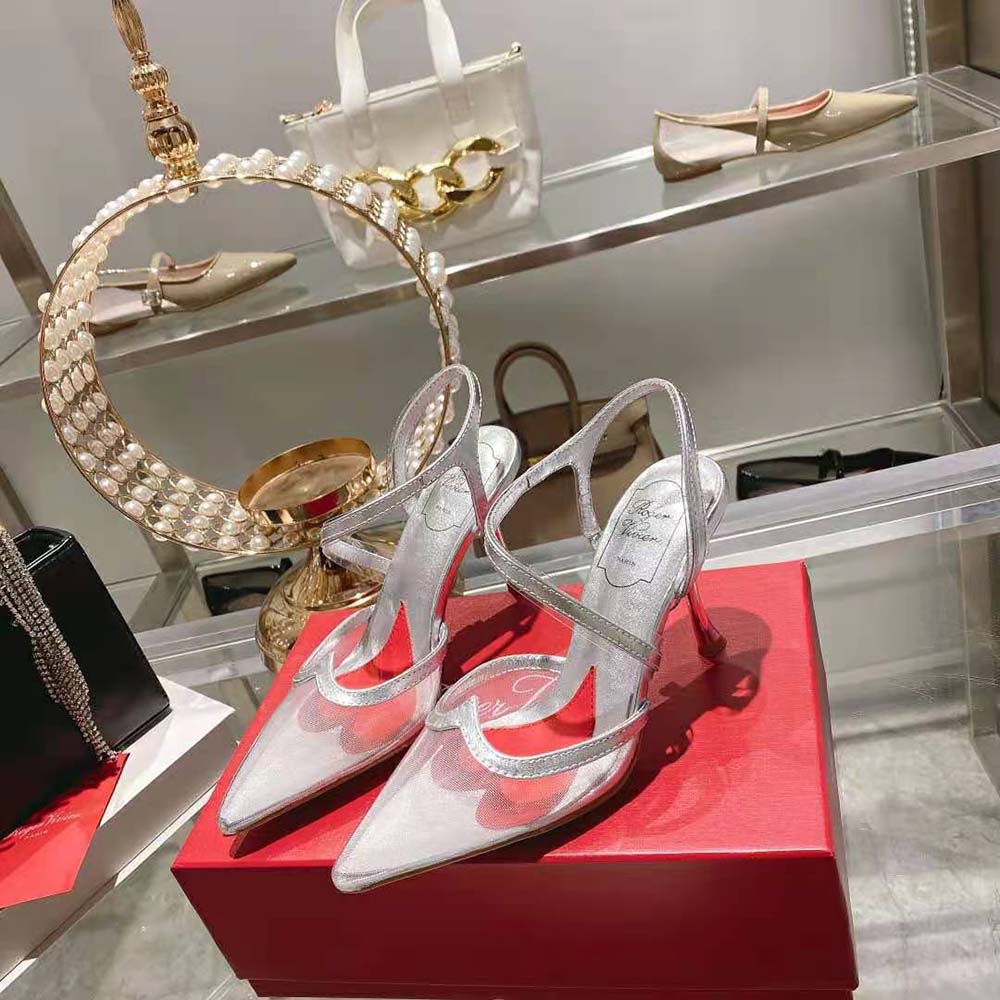 Roger Vivier Women I Love Vivier Slingback Pumps in PVC-Silver 4 Roger Vivier Women I Love Vivier Slingback Pumps in PVC-Silver - Image 4