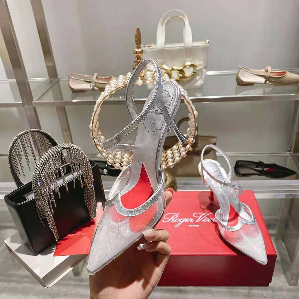 Roger Vivier Women I Love Vivier Slingback Pumps in PVC-Silver 5 Roger Vivier Women I Love Vivier Slingback Pumps in PVC-Silver - Image 5