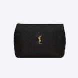 Saint Laurent YSL Women Gaby Cosmetic Pouch in Quilted Leather