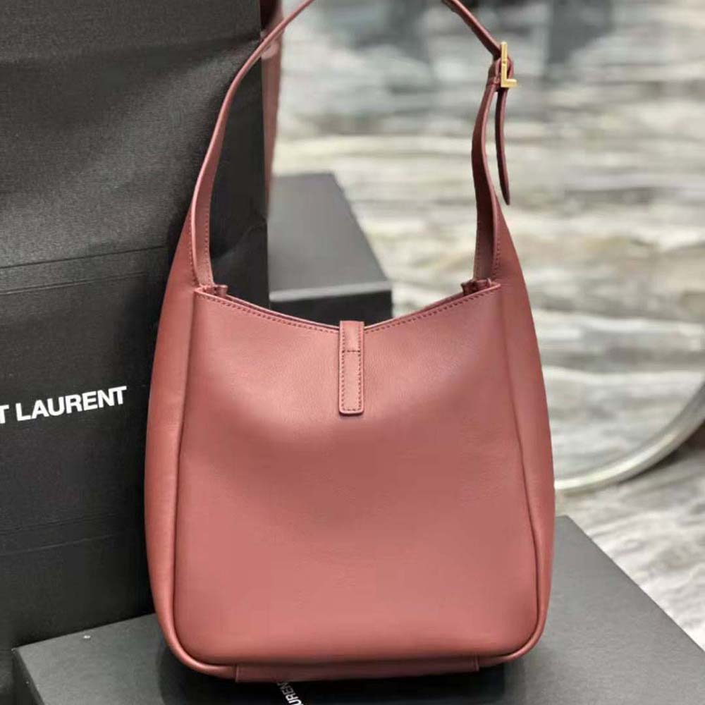 Saint Laurent YSL Women Le 5 à 7 Soft Small in Smooth Leather-Maroon 4 Saint Laurent YSL Women Le 5 à 7 Soft Small in Smooth Leather-Maroon - Image 4