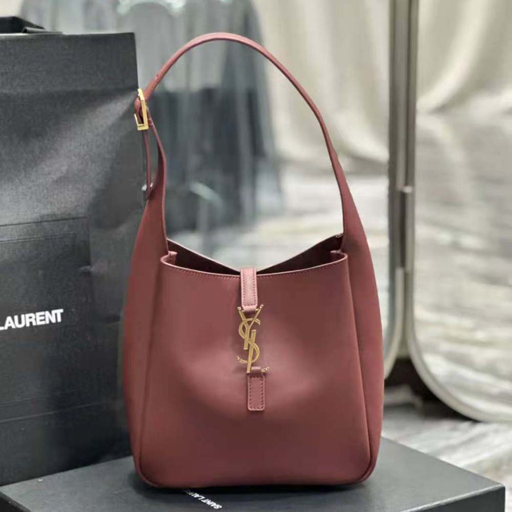 Saint Laurent YSL Women Le 5 à 7 Soft Small in Smooth Leather-Maroon 2 Saint Laurent YSL Women Le 5 à 7 Soft Small in Smooth Leather-Maroon - Image 2