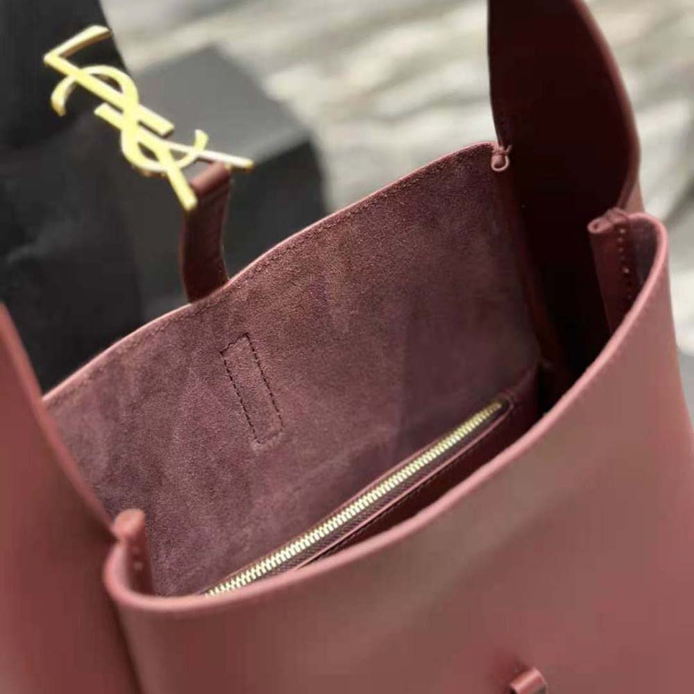 Saint Laurent YSL Women Le 5 à 7 Soft Small in Smooth Leather-Maroon 9 Saint Laurent YSL Women Le 5 à 7 Soft Small in Smooth Leather-Maroon - Image 9