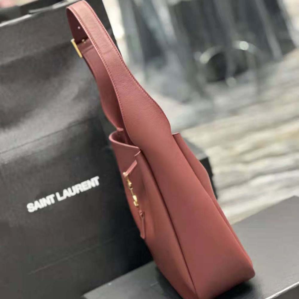 Saint Laurent YSL Women Le 5 à 7 Soft Small in Smooth Leather-Maroon 6 Saint Laurent YSL Women Le 5 à 7 Soft Small in Smooth Leather-Maroon - Image 6
