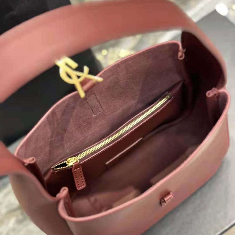 Saint Laurent YSL Women Le 5 à 7 Soft Small in Smooth Leather-Maroon 10 Saint Laurent YSL Women Le 5 à 7 Soft Small in Smooth Leather-Maroon - Image 10