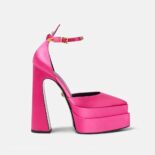 Versace Women Aevitas Pointy Platform Pumps in 16cm Heel Height-Pink