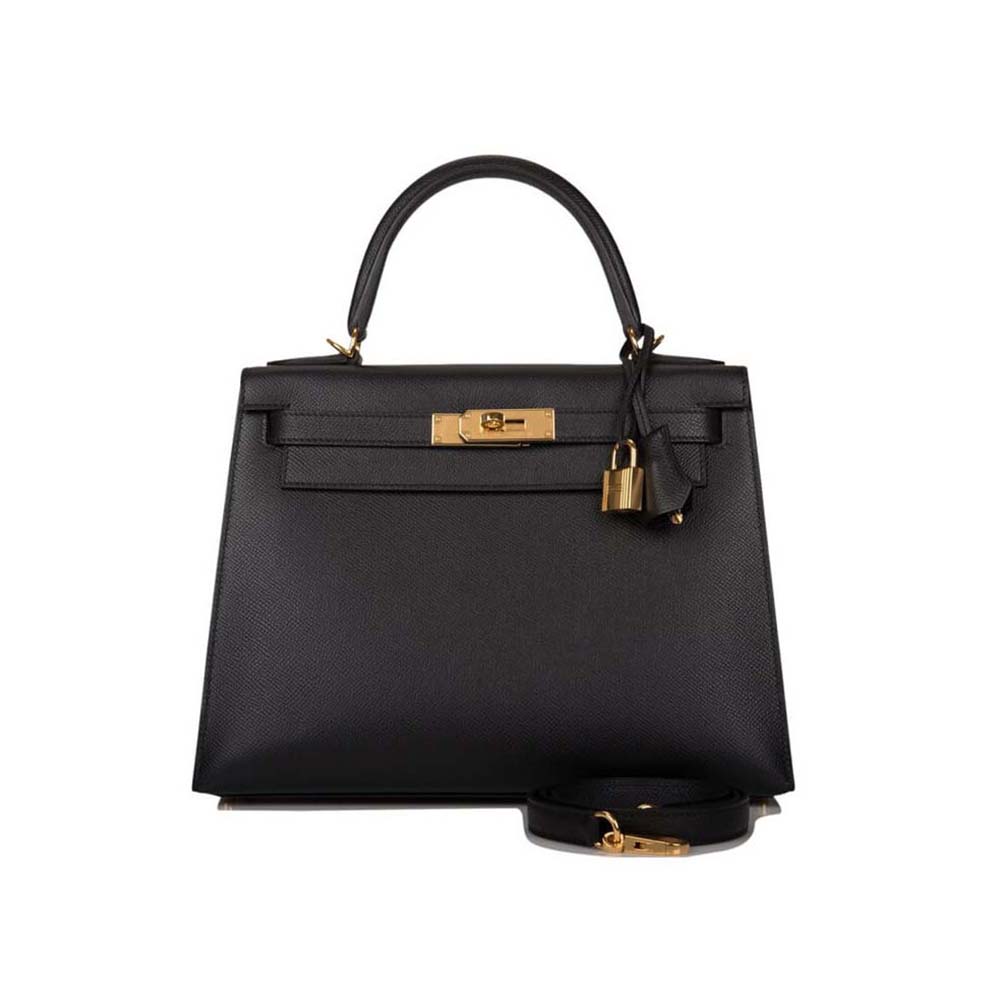 Hermes Women Kelly Bag 28 Epsom LeatherBlack