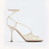 Bottega Veneta Women Dot Leather Sandals-White