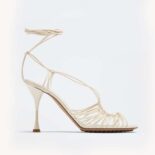 Bottega Veneta Women Dot Leather Sandals-White