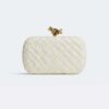 Bottega Veneta Women Knot Foulard Intreccio Leather Minaudiere-White