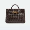 Bottega Veneta Women Small Andiamo Intrecciato Leather Top Handle Bag-Black
