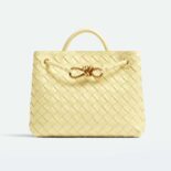 Bottega Veneta Women Small Andiamo Intrecciato Leather Top Handle Bag-Yellow