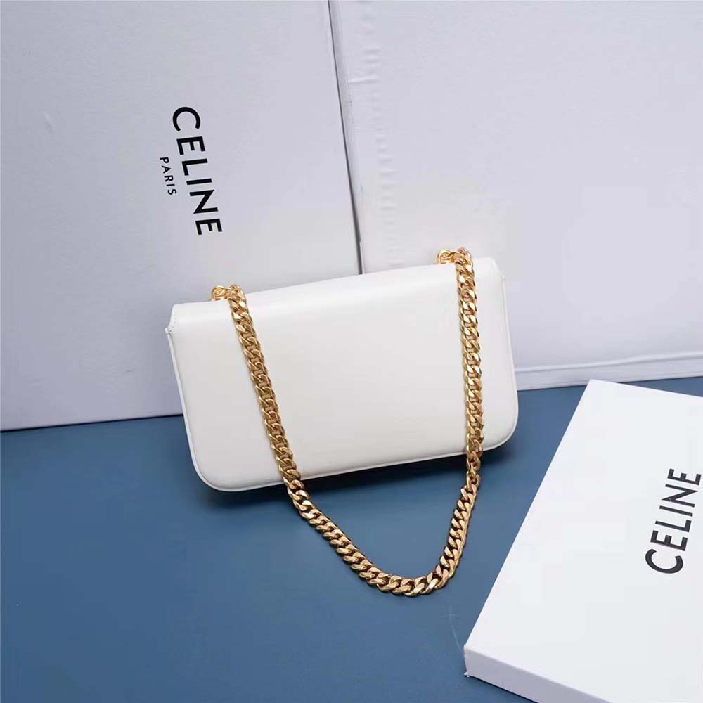 chain shoulder bag cuir triomphe in shiny calfskin