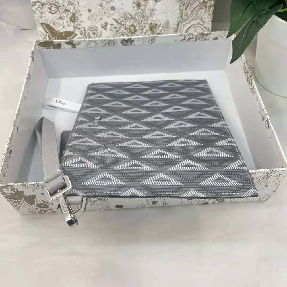 Dior Men A5 Pouch Dior Gray CD Diamond Canvas 5 Dior Men A5 Pouch Dior Gray CD Diamond Canvas - Image 5