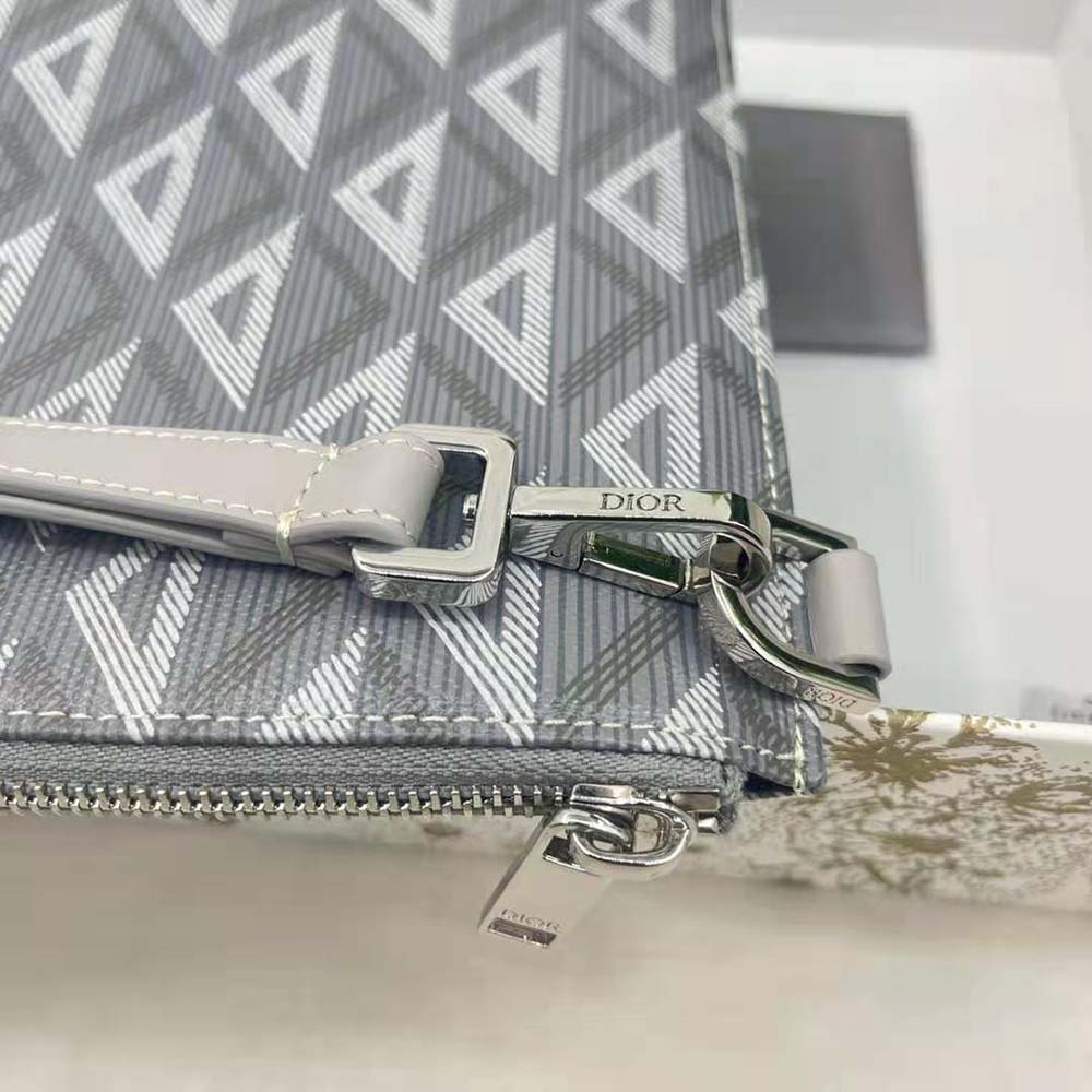 Dior Men A5 Pouch Dior Gray CD Diamond Canvas 8 Dior Men A5 Pouch Dior Gray CD Diamond Canvas - Image 8